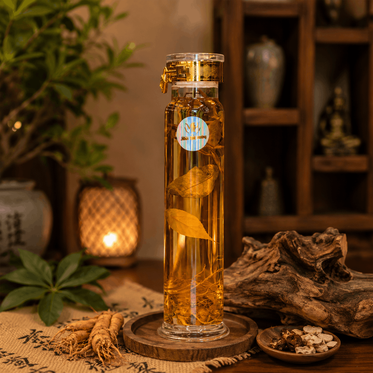 Rượu Sâm Ngọc Linh Trên 10 Năm Tuổi 26 Độ Bình 1 Lít Cao 37cm Rượu Sâm Ngọc Linh Trên 10 Năm Tuổi 26 Độ Bình 1 Lít Cao 37cm
