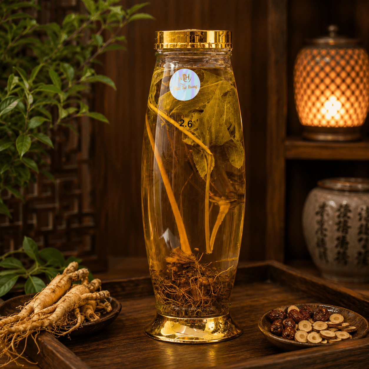 Rượu Sâm Ngọc Linh Trên 10 Năm Tuổi 26 Độ Bình 2,6 Lít Rượu Sâm Ngọc Linh Trên 10 Năm Tuổi 26 Độ Bình 2,6 Lít