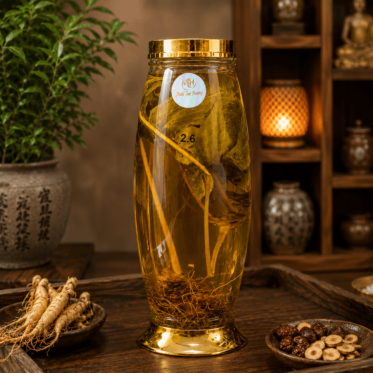 Rượu Sâm Ngọc Linh Trên 10 Năm Tuổi 26 Độ Bình 2,6 Lít Rượu Sâm Ngọc Linh Trên 10 Năm Tuổi 26 Độ Bình 2,6 Lít
