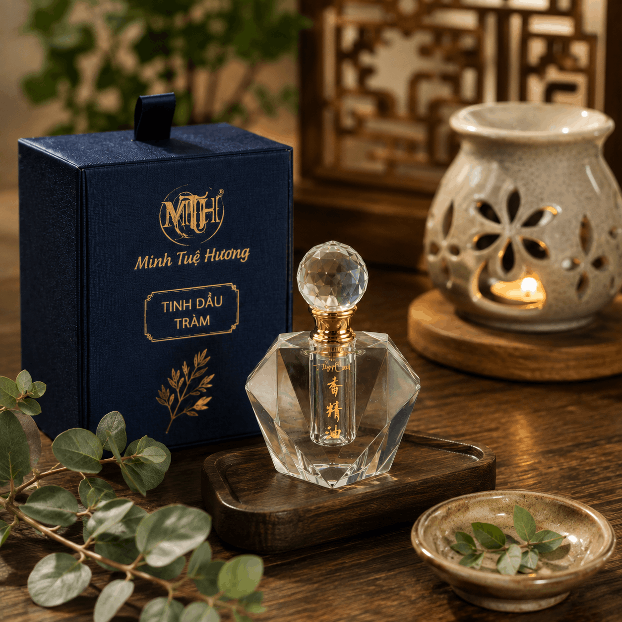 Tinh Dầu Tràm Minh Tuệ Hương – Chai Pha Lê Sang Trọng, Hương Thơm Dịu Nhẹ Tinh Dầu Tràm Minh Tuệ Hương – Chai Pha Lê Sang Trọng, Hương Thơm Dịu Nhẹ