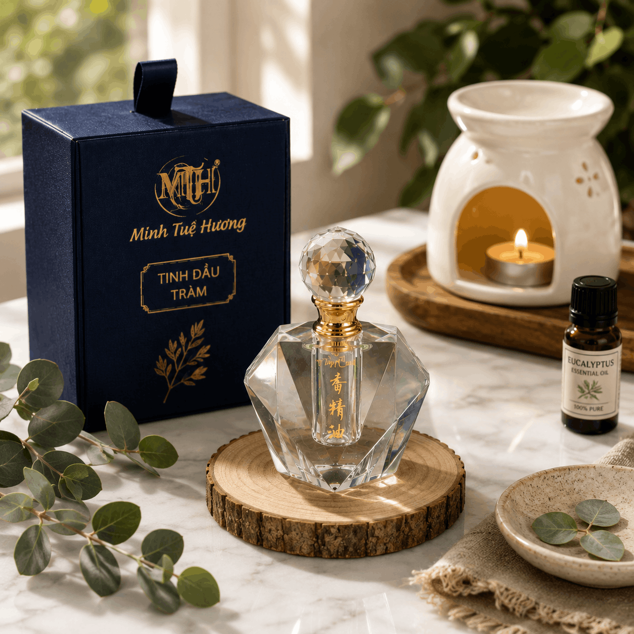 Tinh Dầu Tràm Minh Tuệ Hương – Chai Pha Lê Sang Trọng, Hương Thơm Dịu Nhẹ Tinh Dầu Tràm Minh Tuệ Hương – Chai Pha Lê Sang Trọng, Hương Thơm Dịu Nhẹ